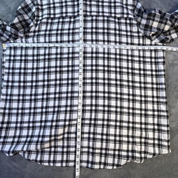 Blair Womens 2XL Plaid Flannel Shirt Floral Embroidered Western Boho Fall Top - Picture 11 of 12